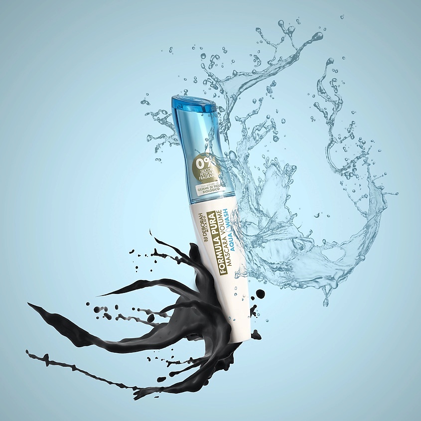DEBORAH MILANO Тушь для ресниц Объем FORMULA PURA MASCARA VOLUME AQUA WASH BLACK – фото 4