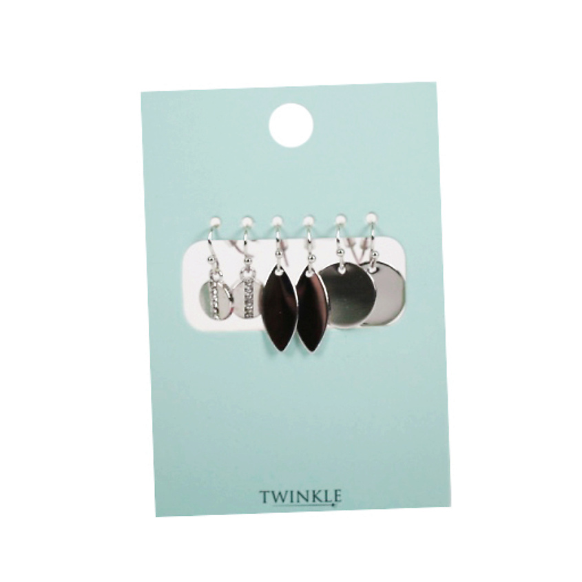 Изображение товара TWINKLE Набор серег 3 пары Simple для женщин стильные аксессуары бижутерия