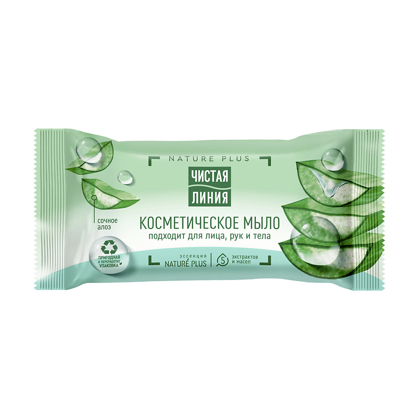Изображение товара Мыло АЛОЭ Чистая Линия 75 г натуральное для лица и тела уход без сухости