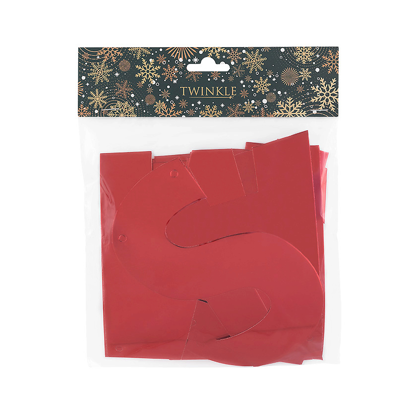 Изображение товара TWINKLE Гирлянда "Merry Christmas" красная, 1 шт.