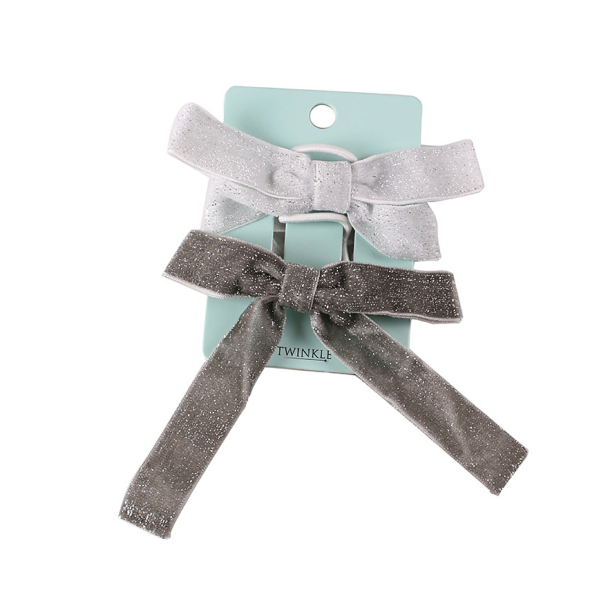 Изображение товара TWINKLE Резинки для волос 2 шт Gray Bows стильный и удобный аксессуар для женщин