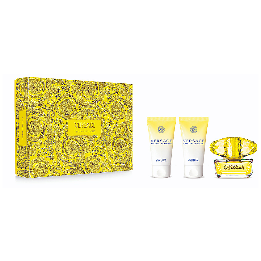 Изображение товара VERSACE Yellow Diamond Set женский подарочный парфюмерный набор 50 мл + гель + лосьон