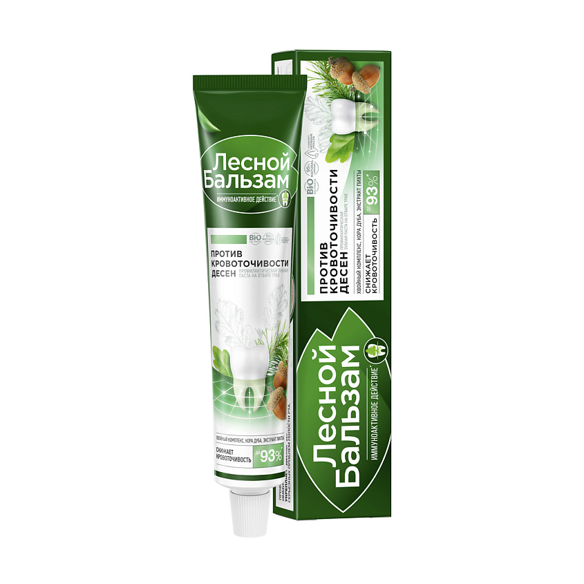 Изображение товара ЛЕСНОЙ БАЛЬЗАМ Зубная паста Кора дуба и Пихта при кровоточивости, 75 мл
