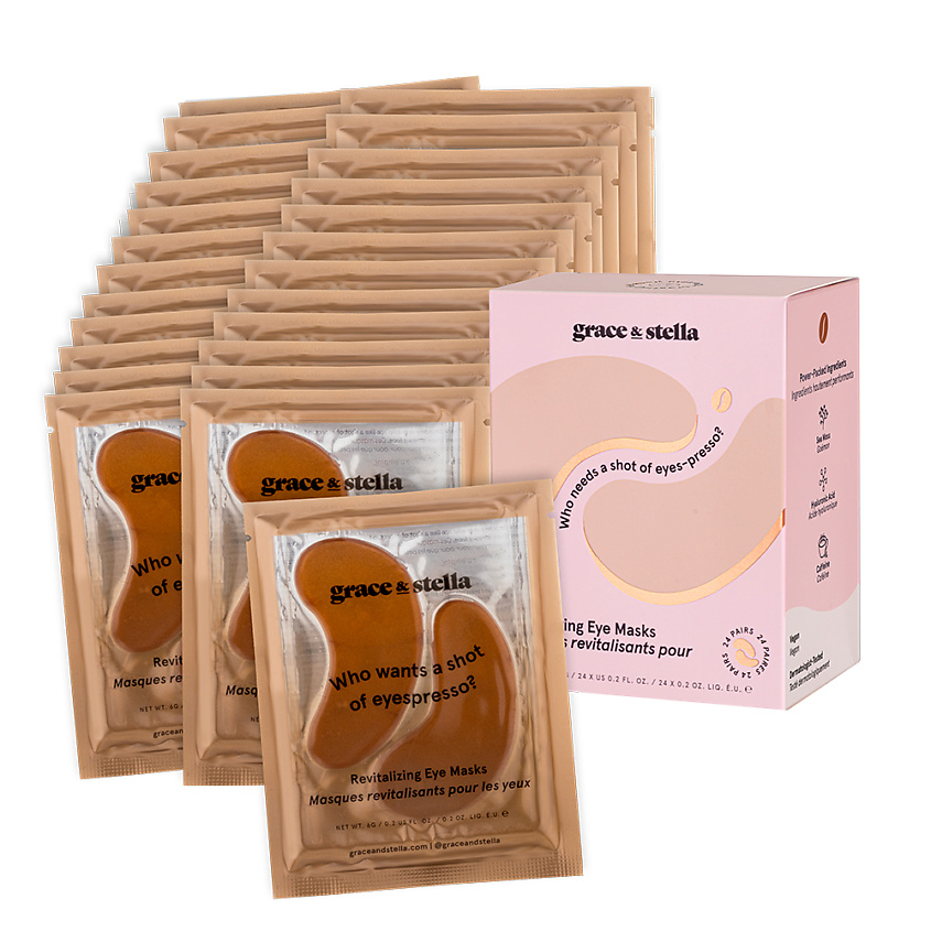 Изображение товара GRACE AND STELLA Патчи для области вокруг глаз с кофеином, восстанавливающие, 24 пары, 24 пары