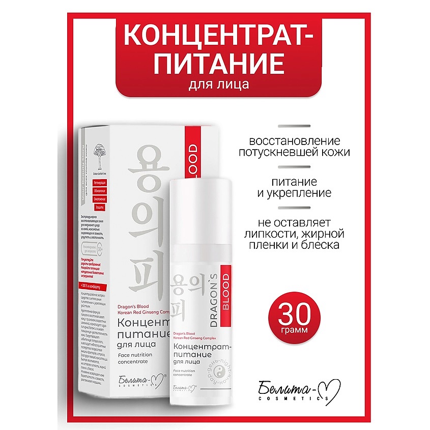 Изображение товара БЕЛИТА-М Концентрат-питание для лица Dragon's Blood, 30 г