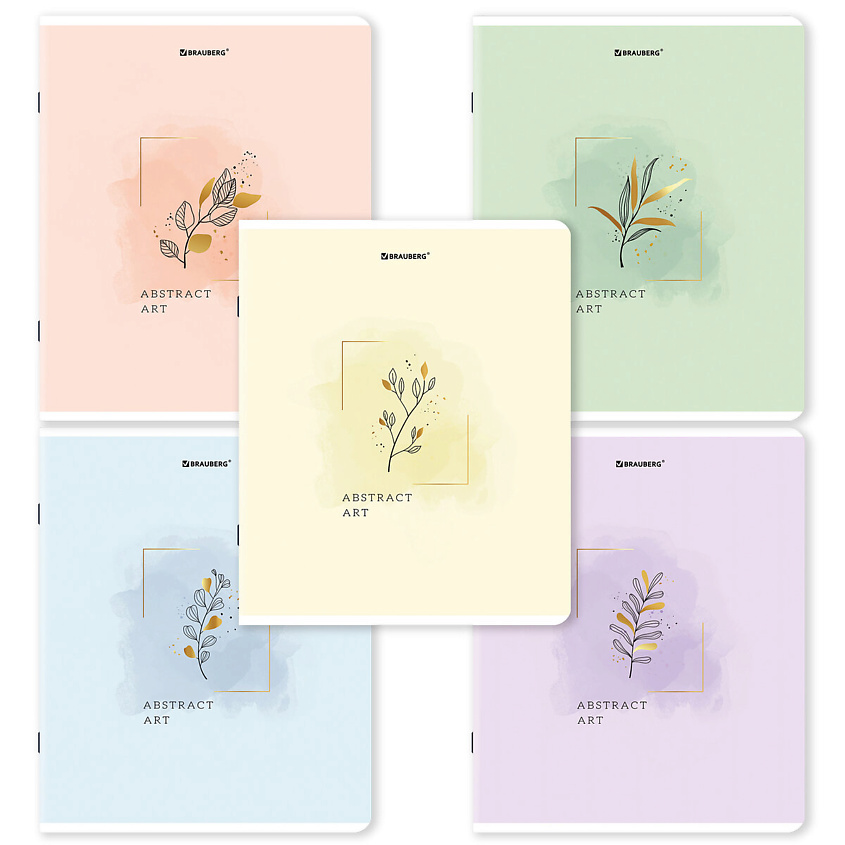 Изображение товара BRAUBERG Тетради Дэк А5 Pastel Art, Комбинированный