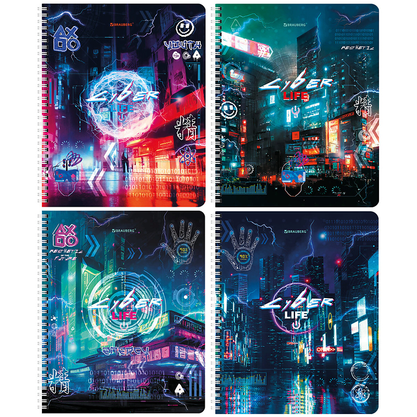 Изображение товара Тетрадь BRAUBERG Дэк А5 Киберпанк 48 листов клетка глянцевая обложка