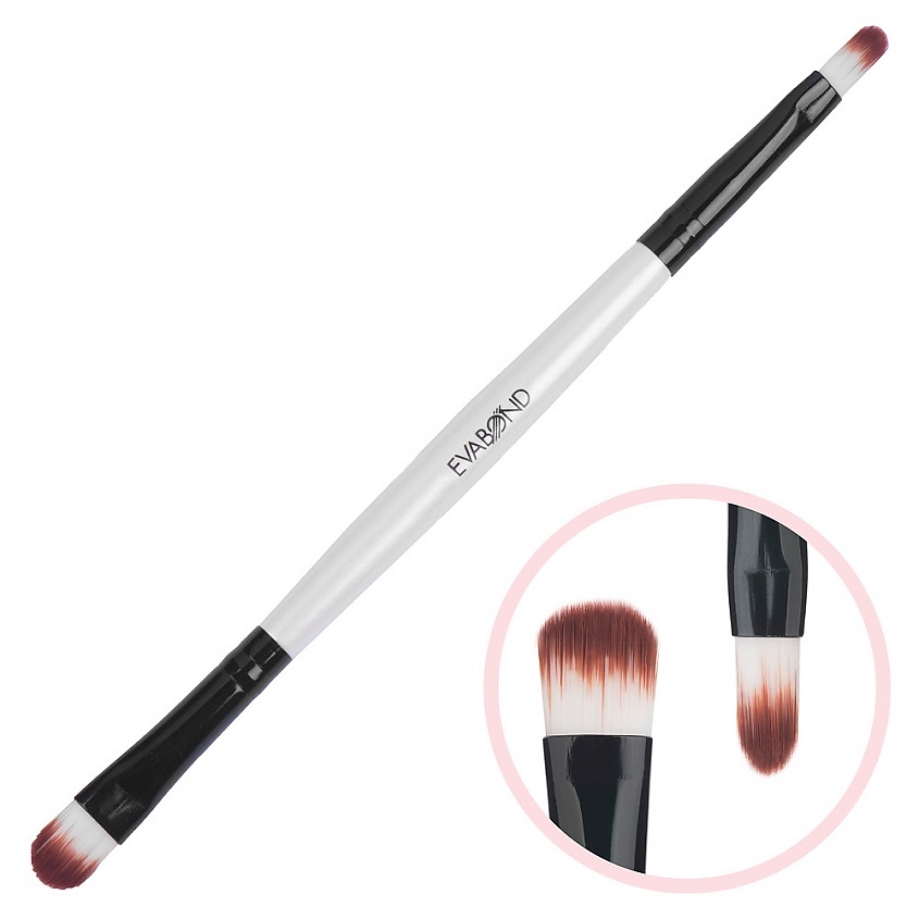 Изображение товара EVABOND Кисть макияжная двухсторонняя для губной помады и блеска, Комбинированный, 1шт