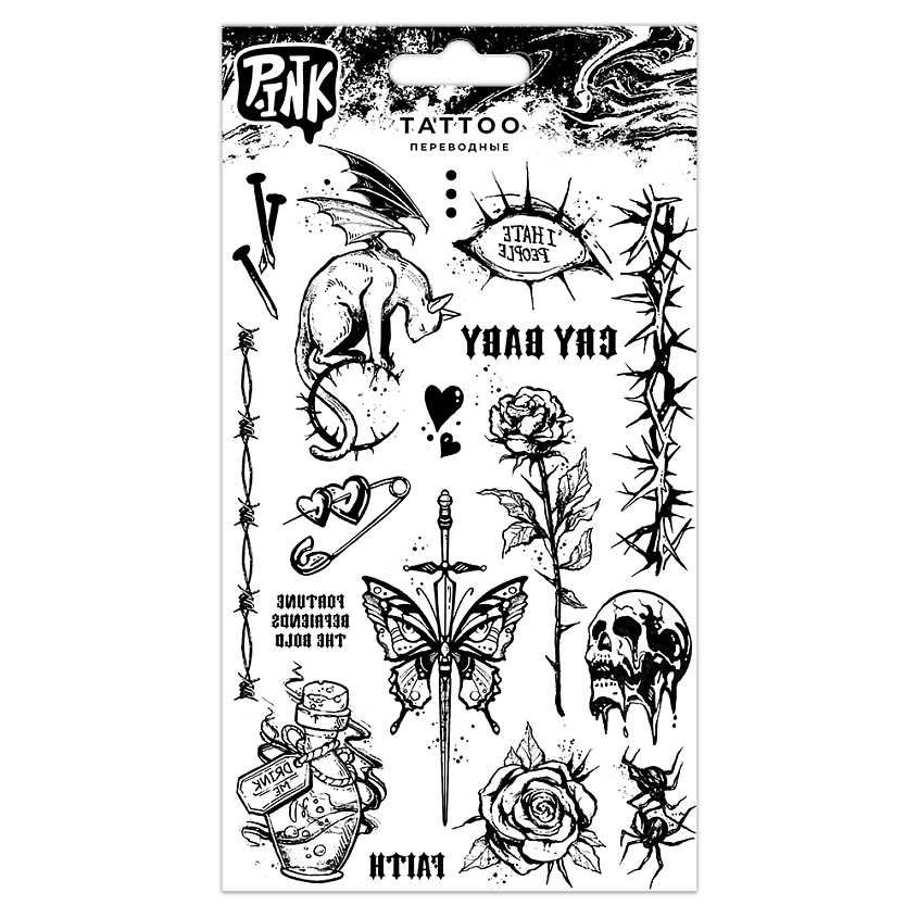 Изображение товара П.INK Наклейки-тату переводные Готика Терновник 1 шт яркие временные татуировки