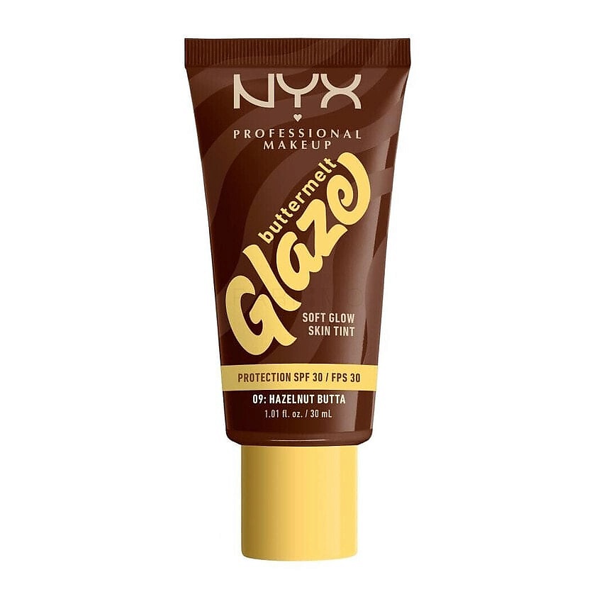 Изображение товара NYX PROFESSIONAL MAKEUP Увлажняющий тинт Buttermelt Glaze SPF 30 с эффектом сияния, 09 Hazelnut Butta