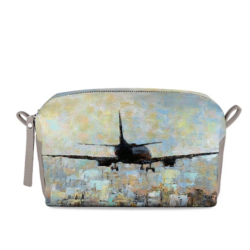 Изображение товара Махаон Косметичка женская большая кожаная серый натуральная кожа стильная