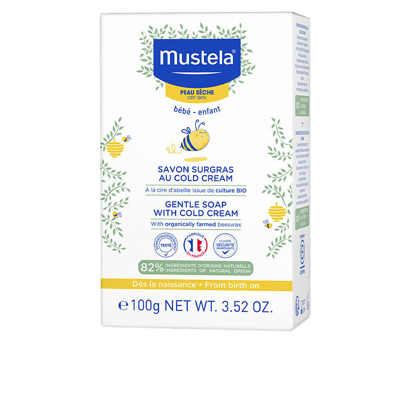 Изображение товара MUSTELA Ухаживающее детское мыло для лица и тела Gentle Soap with Cold Cream, 100 г