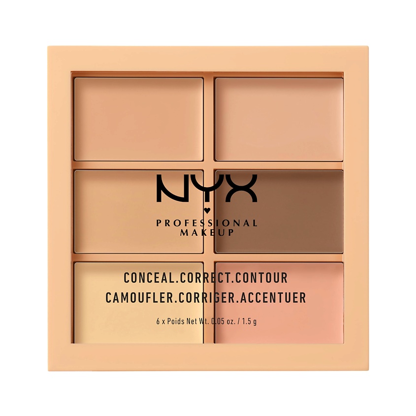Изображение товара NYX PROFESSIONAL MAKEUP Палетка консилеров Conceal, Correct, Contour, 01 Light