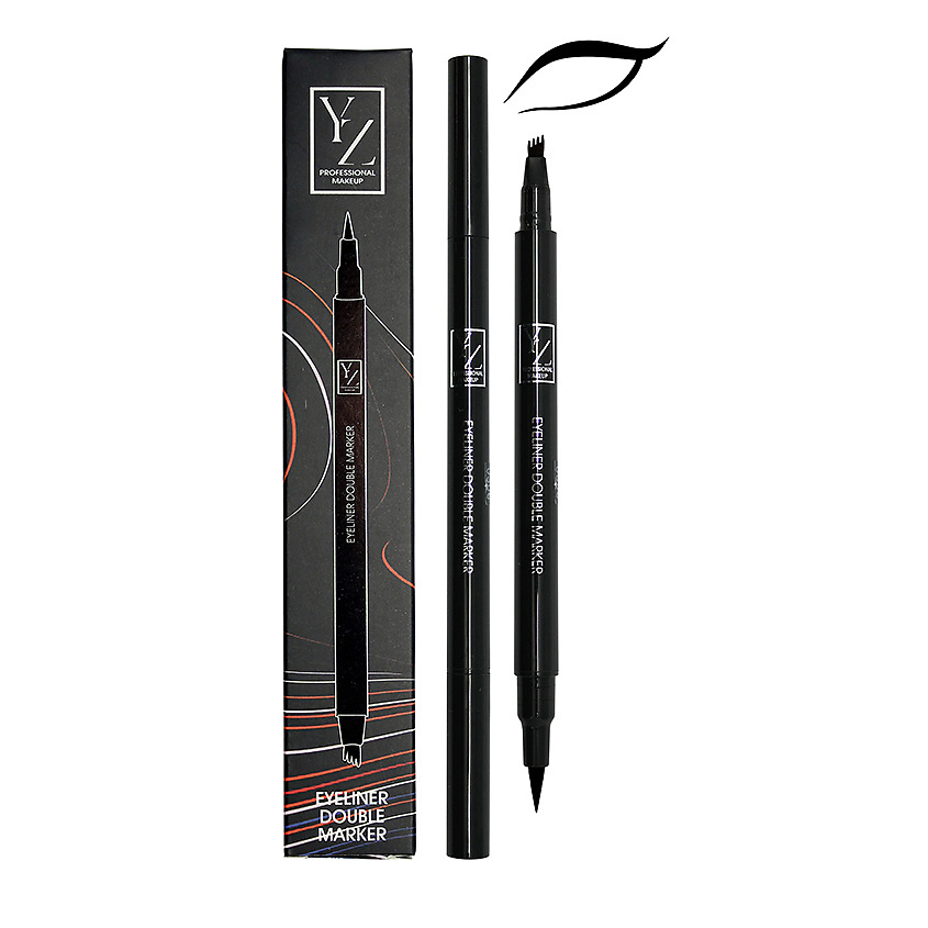 Изображение товара YLLOZURE Двойная подводка для глаз Double Eyeliner черная 2 мл женщины