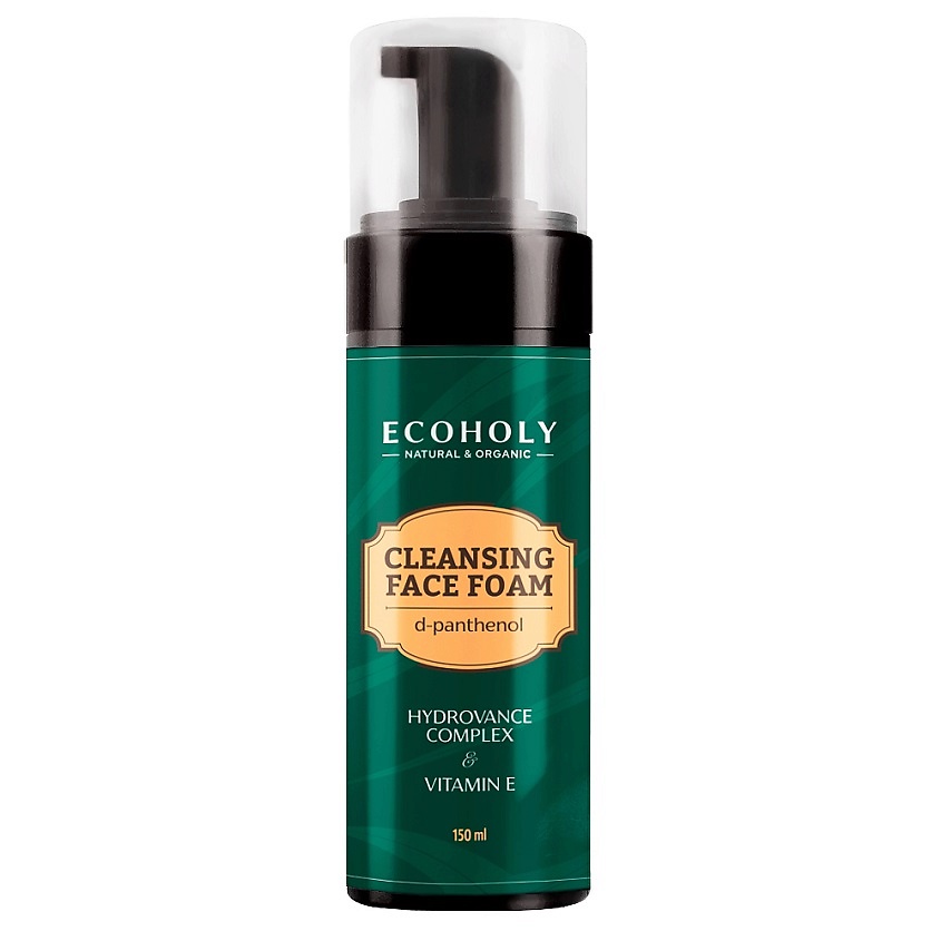 Изображение товара ECOHOLY Пенка для лица очищающая мягкая Cleansing Face Foam D-Panthenol Hydrovance Complex & Vitamin E, 150 мл