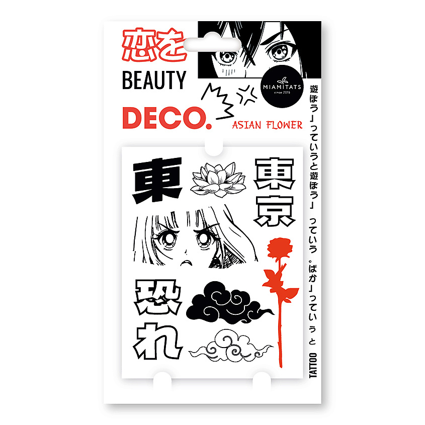 Изображение товара DECO. Татуировка для тела JAPANESE by Miami tattoos переводная Asian Flower, 1 шт.