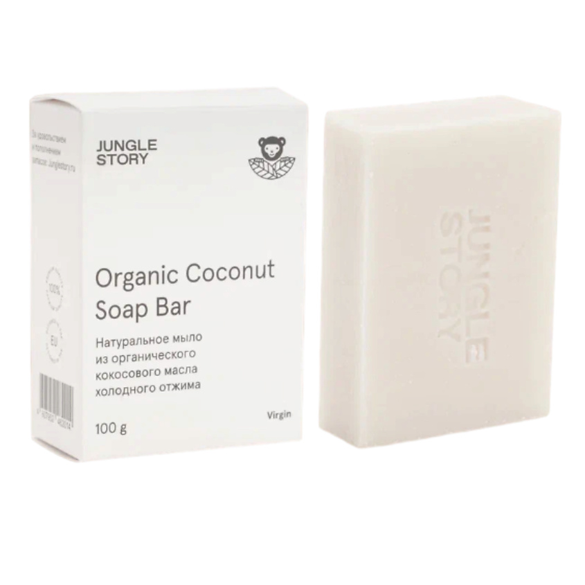 Изображение товара JUNGLE STORY Мыло из органического кокосового масла холодного отжима, классическое