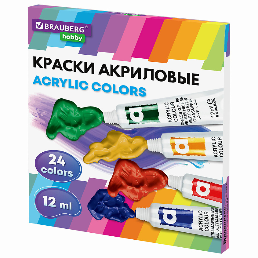 Изображение товара Акриловые краски BRAUBERG HOBBY 1 шт универсальный художественный материал