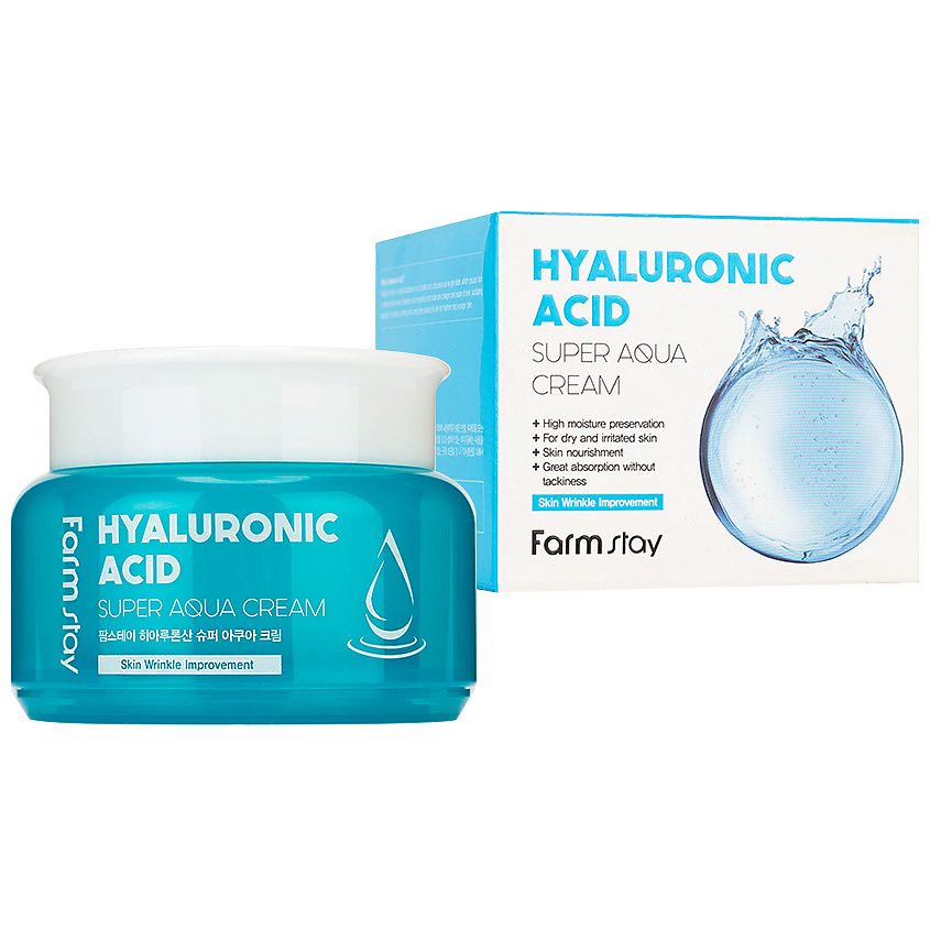 Изображение товара FARMSTAY Крем для лица Суперувлажняющий с гиалуроновой кислотой Hyaluronic Acid Super Aqua Cream, 100 мл