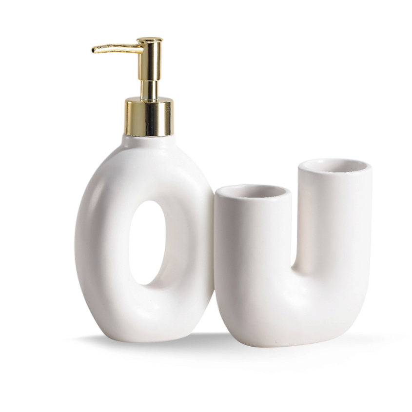 Изображение товара ND PLAY Набор для ванной "Prostration" (диспенсер,стакан), Белый