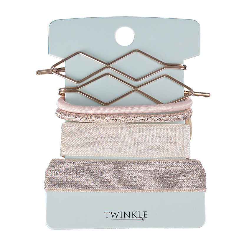 Изображение товара Набор заколок и резинок Gold от TWINKLE для волос