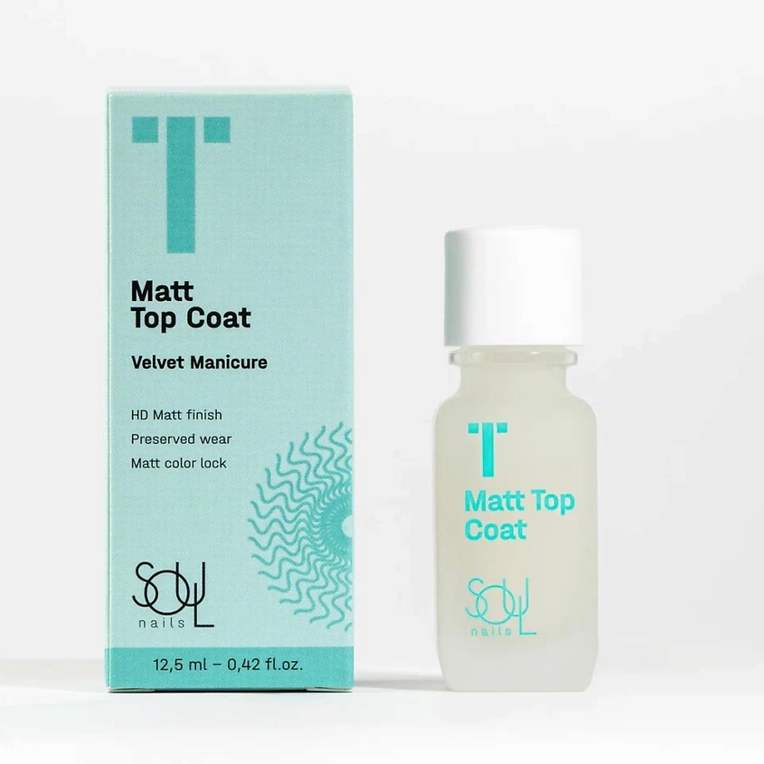 Изображение товара SOULNAILS Базовый уход Matt Top Coat, 1 шт. прозрачный матовый