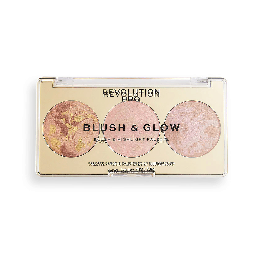 Изображение товара REVOLUTION PRO Румяна, бронзер и Хайлайтер 3 В 1 BLUSH & GLOW, Peach Glow 2,8 гр.