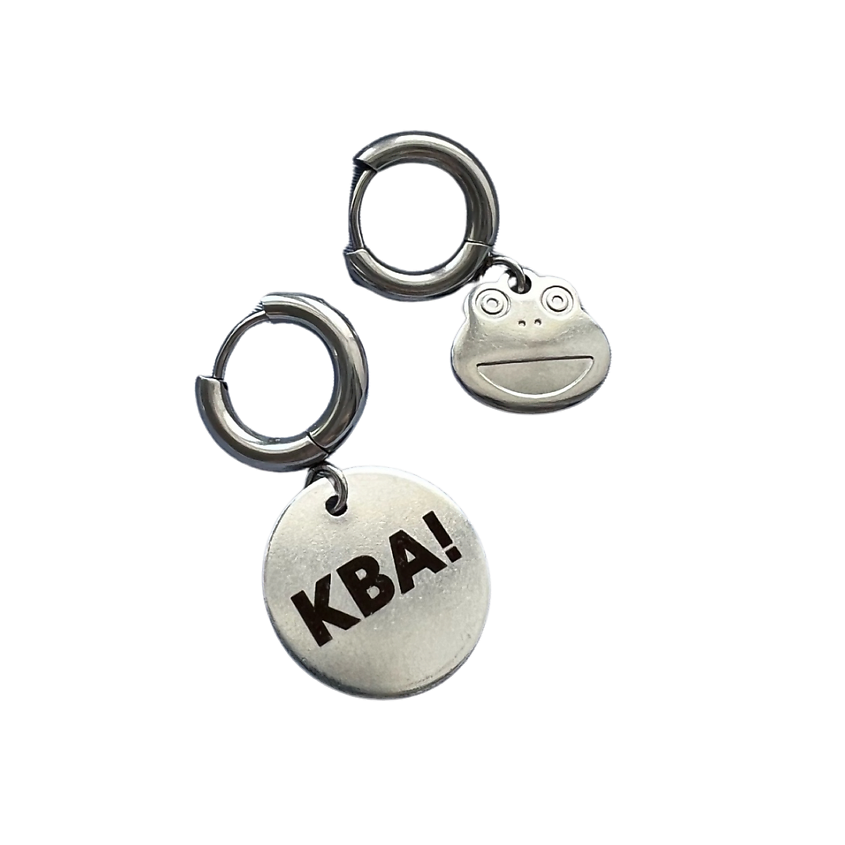 Изображение товара Ассиметричные серьги из нержавеющей стали с гравировкой для женщин и мужчин