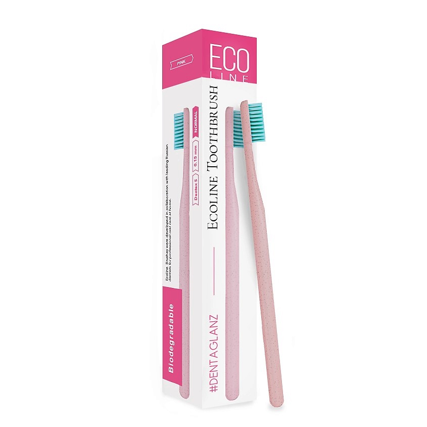Изображение товара #DENTAGLANZ Зубная щетка Ecoline Toothbrush Pink, 1 шт.