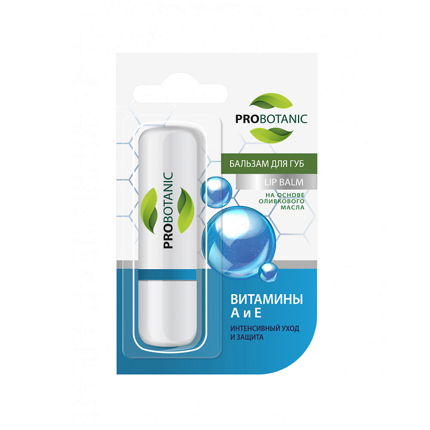 Изображение товара PROBOTANIC Бальзам для губ Витамины А и Е 4 г натуральное питание и защита кожи губ