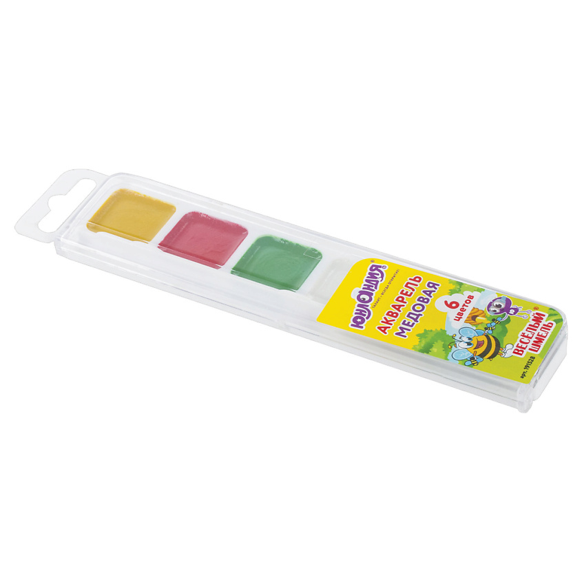 Изображение товара ЮНЛАНДИЯ Краски акварельные Весёлый шмель, медовые, 6 цветов