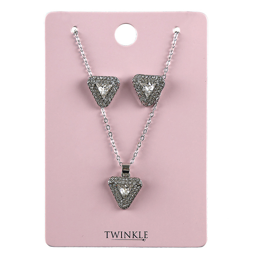 Изображение товара Подарочный набор бижутерии TWINKLE с серьгами, подвеской и цепочкой женский