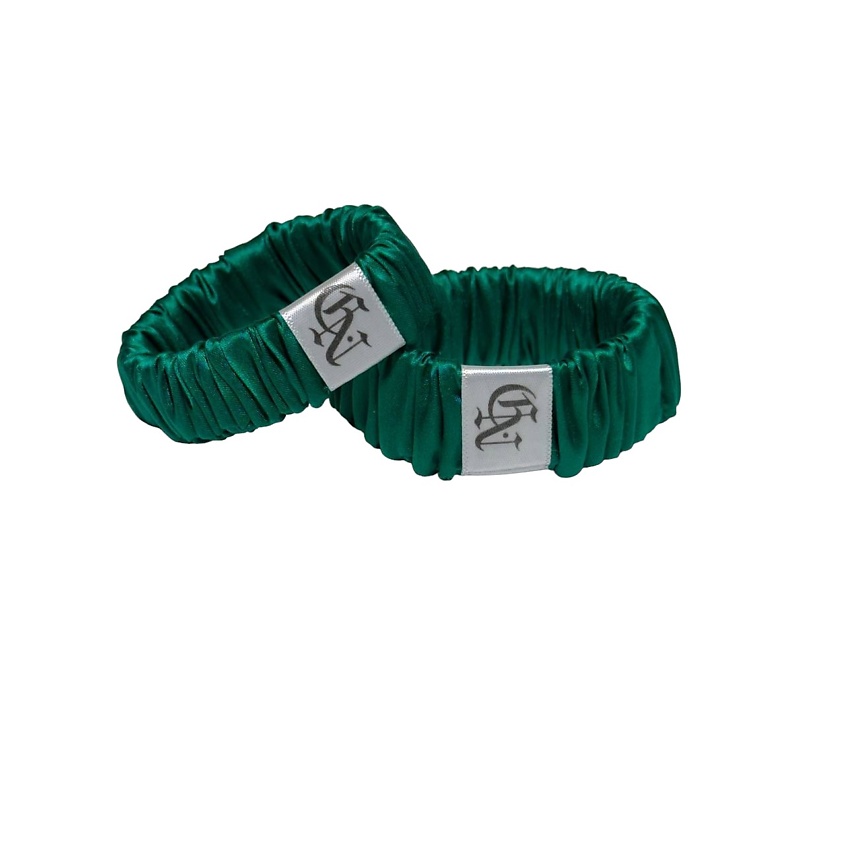 Изображение товара Комплект шёлковых резинок для волос 2 шт дизайн как браслет подарочная упаковка