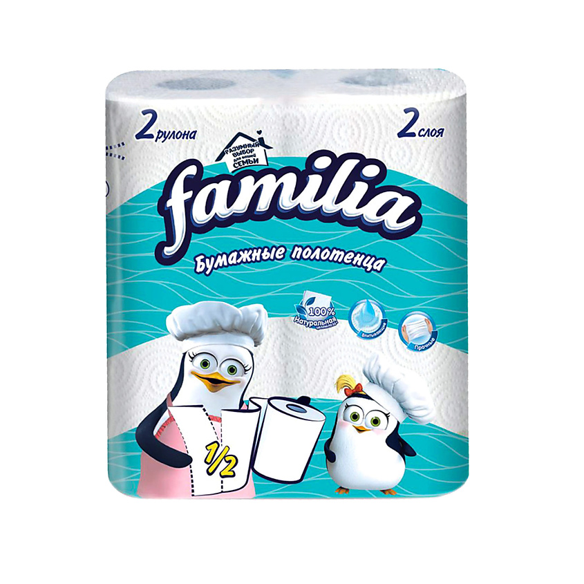 Изображение товара FAMILIA Бумажные полотенца 2 слоя, 2 шт.