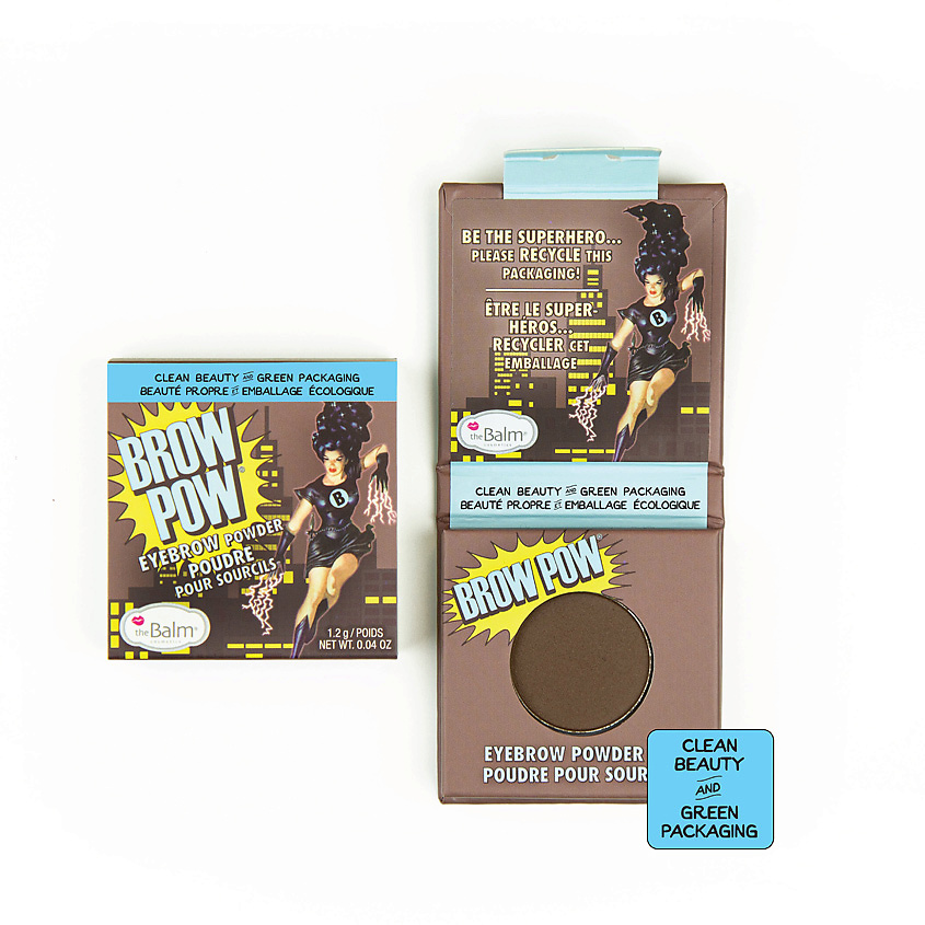Изображение товара THEBALM Пудра-тени для бровей BrowPow, Dark Brown 1,2 г
