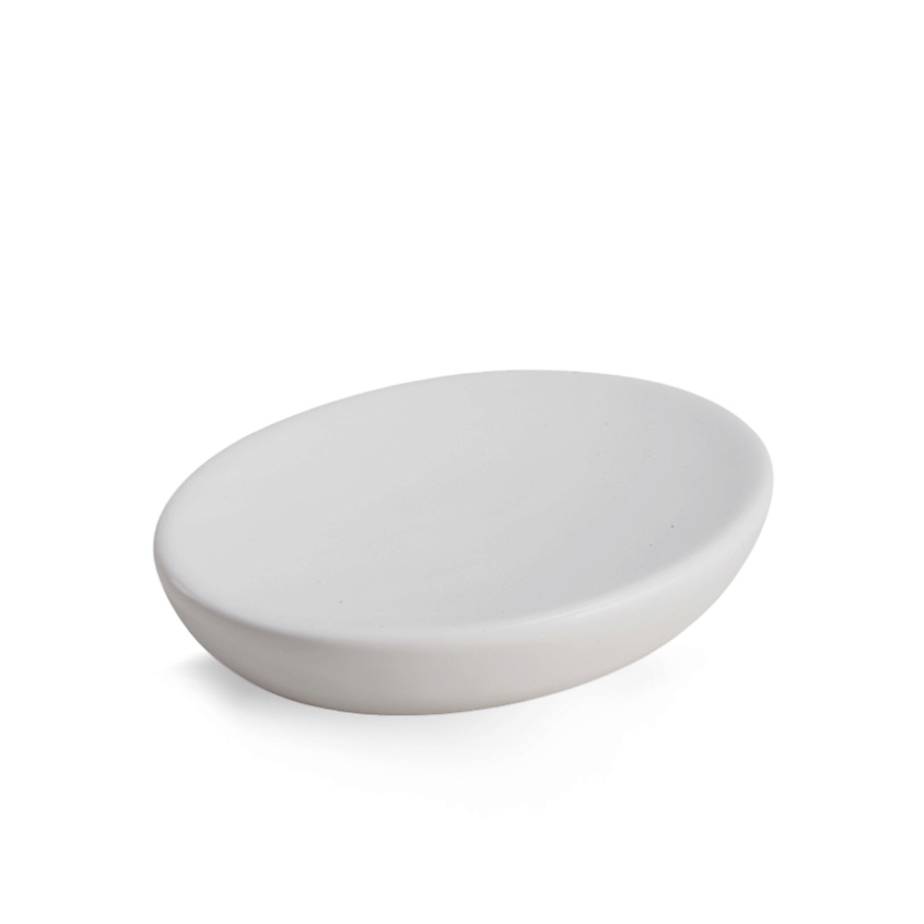 Изображение товара Керамическая мыльница Prostration белая для ванной и кухни 125х95х25 мм