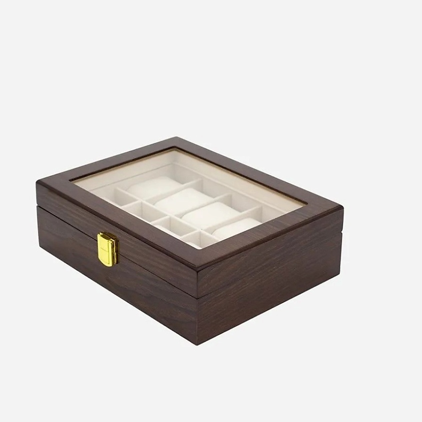 Изображение товара CLOX Шкатулка для хранения часов и украшений, 12 секций, W42-Z, Коричневый