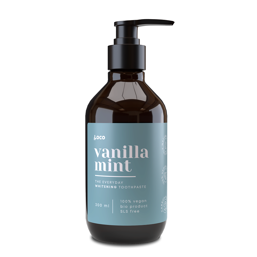 Изображение товара LOCO Зубная паста с дозатором, Ваниль и Мята, вкус: ваниль и мята