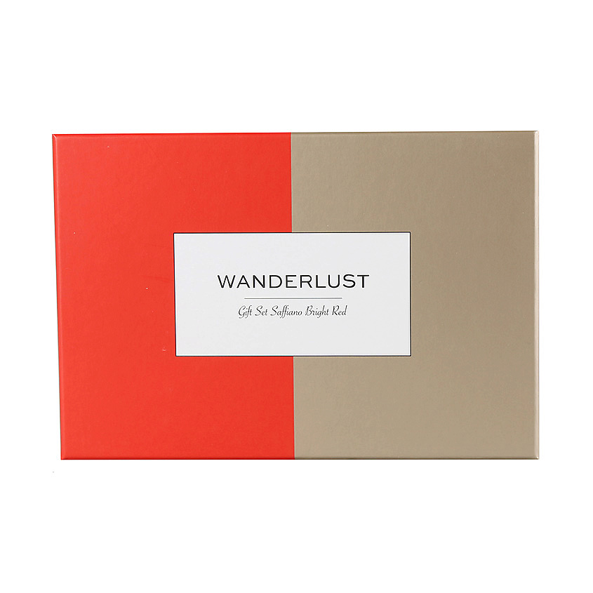 Изображение товара WANDERLUST Подарочный набор Saffiano Bright Red + Champagne Gold. Комплект: обложки на паспорт, Набор