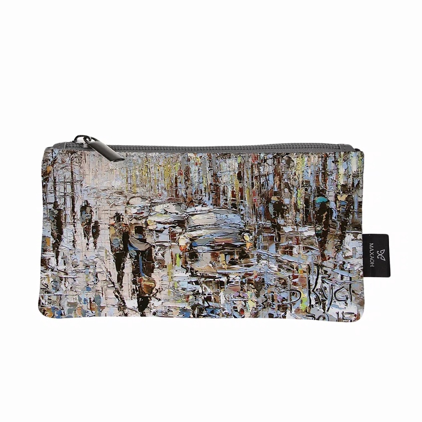 Изображение товара МАХАОН Косметичка женская маленькая кожаная, серый