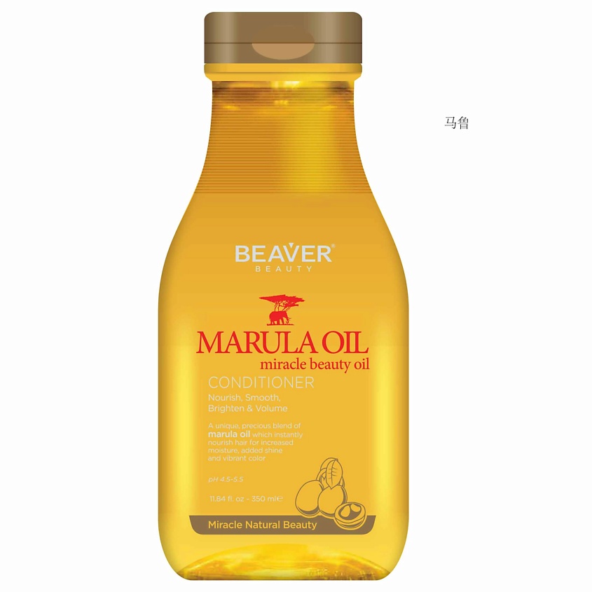 Изображение товара BEAVER Кондиционер для нормальных и сухих волос с маслом Марулы, 350 мл