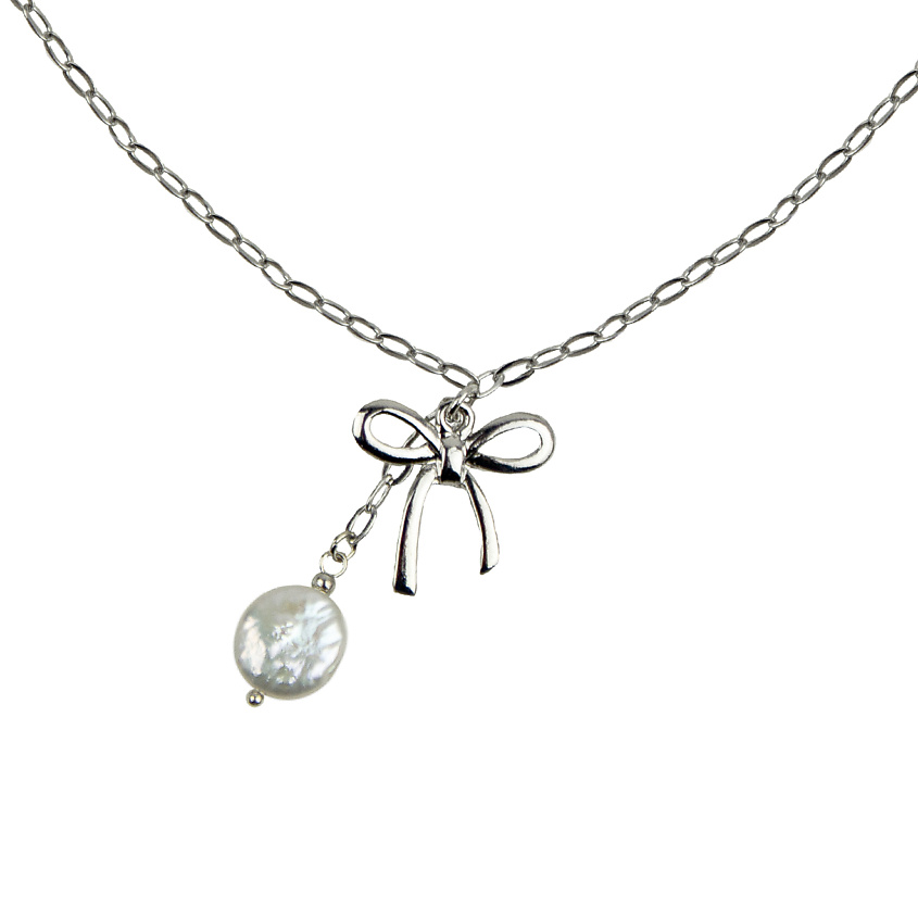 Изображение товара Колье с жемчугом и бантом от Lanzerotti коллекция Gelido 46 белый