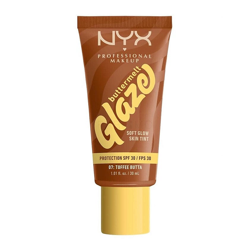 Изображение товара NYX PROFESSIONAL MAKEUP Увлажняющий тинт Buttermelt Glaze SPF 30 с эффектом сияния, 07 Toffee Butta