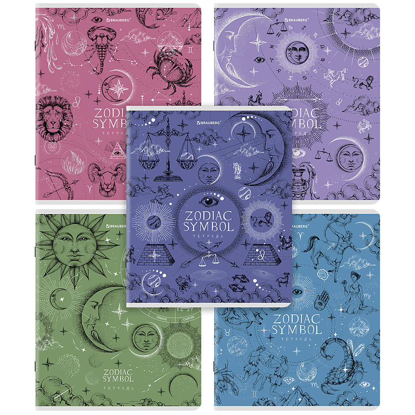 Изображение товара BRAUBERG Тетради Дэк А5 Zodiac, Комбинированный