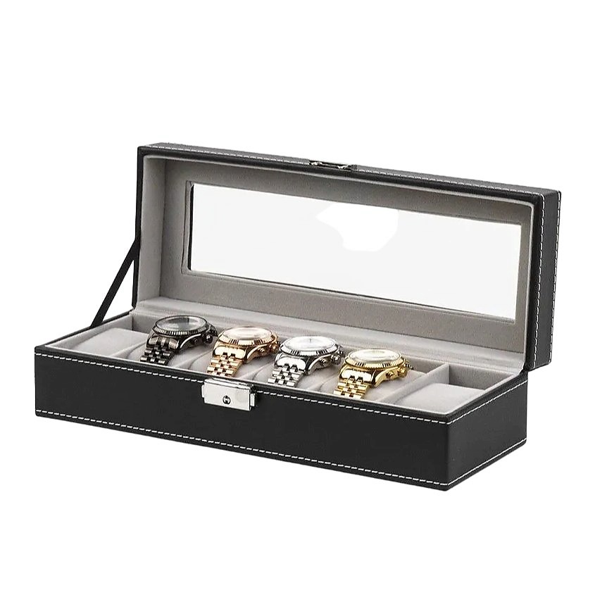 Изображение товара CLOX Шкатулка для хранения 6 наручных часов, черная, W92, Черный