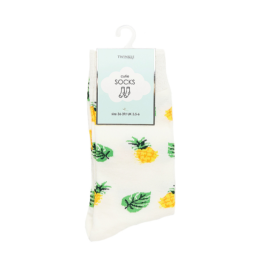 Изображение товара TWINKLE Носки модель Pineapple белые размер 36-39
