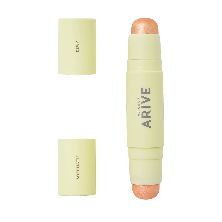 Изображение товара ARIVE MAKEUP Двойной стик-хайлайтер Duo Highlighter Stick Soft Matte & Dewy, 04 Peach - персиковый, 10 г