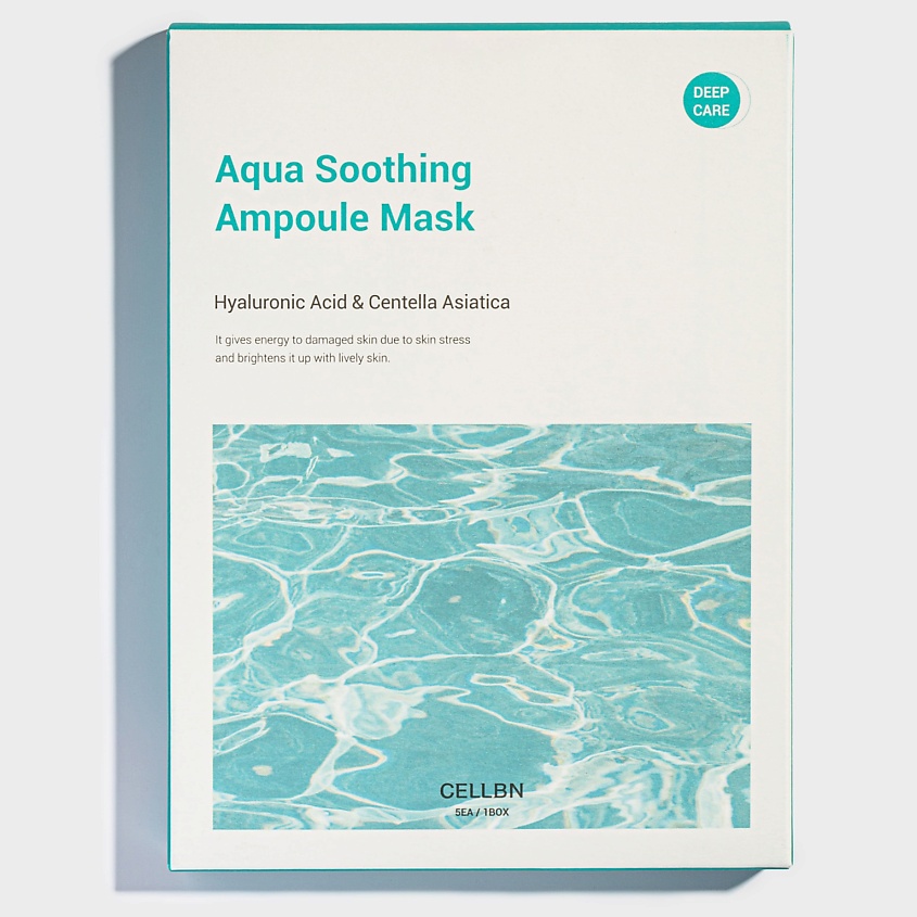 Изображение товара CELLBN Маска тканевая с центеллой и гиалуроновой кислотой AQUA SOOTHING AMPOULE MASK, 1 шт.