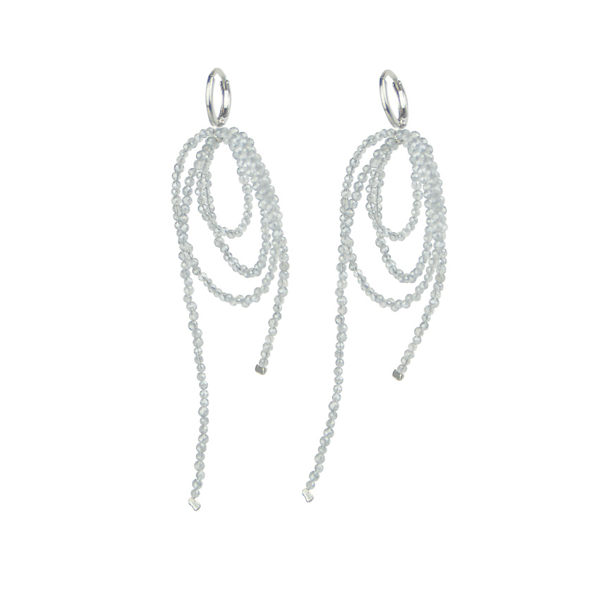 Изображение товара Женские серебристые серьги Gelido с кристаллами и натуральными камнями LANZEROTTI