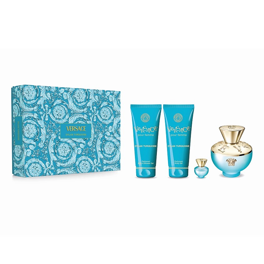 Изображение товара VERSACE Dylan Turquoise набор женской парфюмерии и гелей 4 предмета